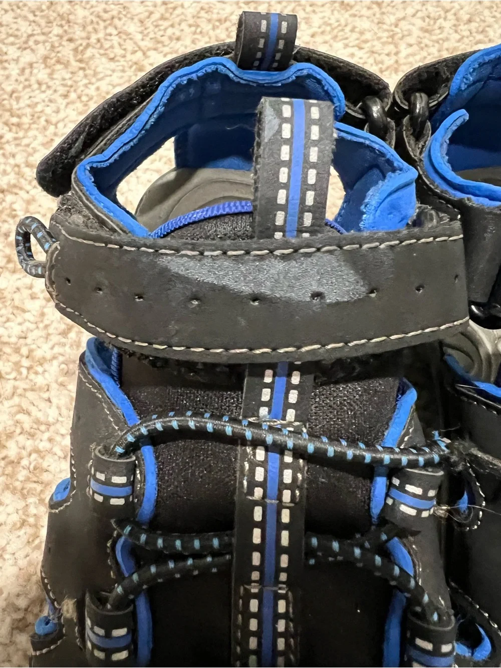 Kids Black and Blue Active Sandals - Secure Velcro Closure